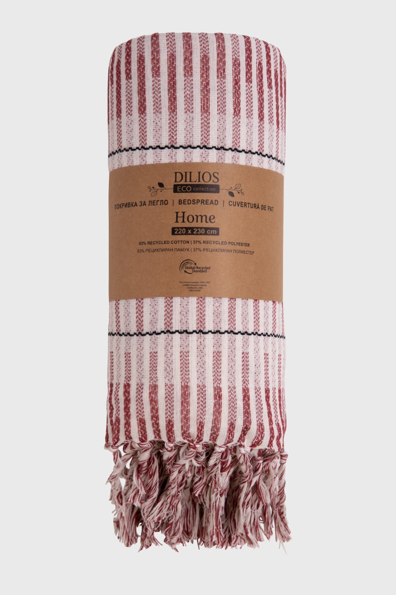 Cuvertura HOME rosu si ecru 160/230 cm