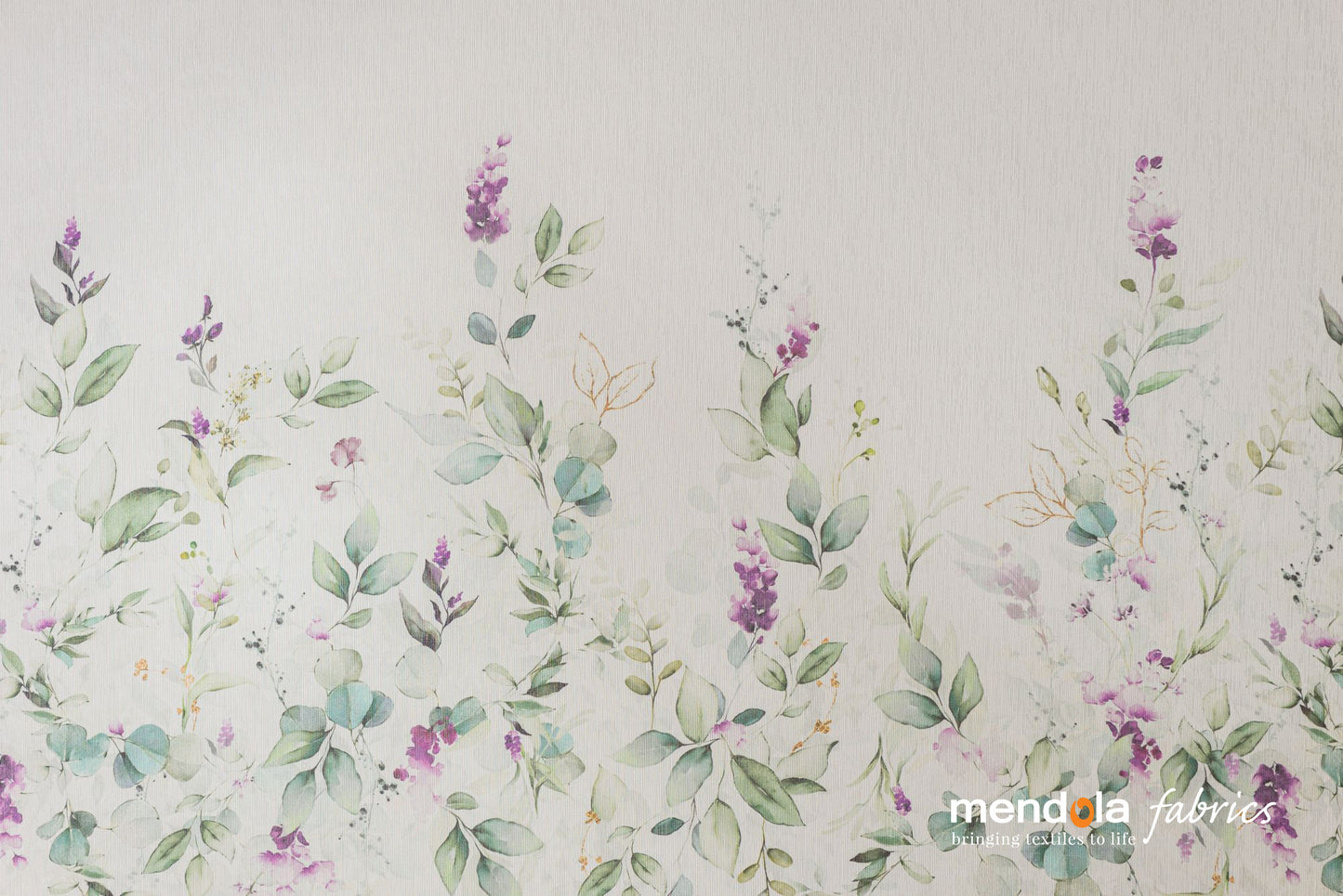 Perdea Bettsy 01, voal cu model floral, verde și mov