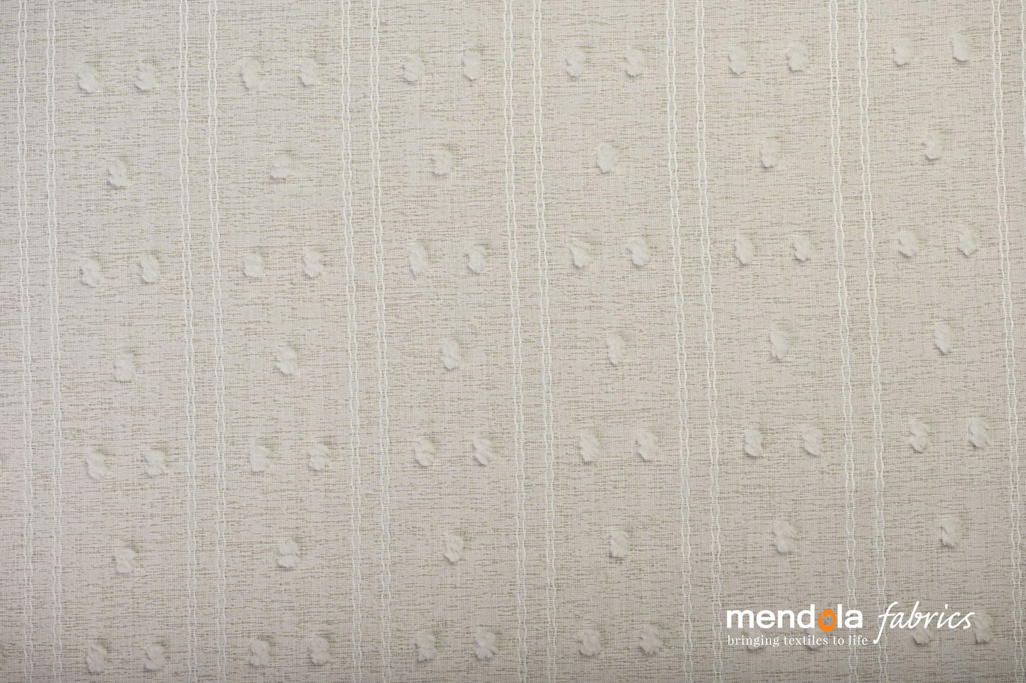 Perdea JUSTINE R1700, crem, cu buline pufoase 3D