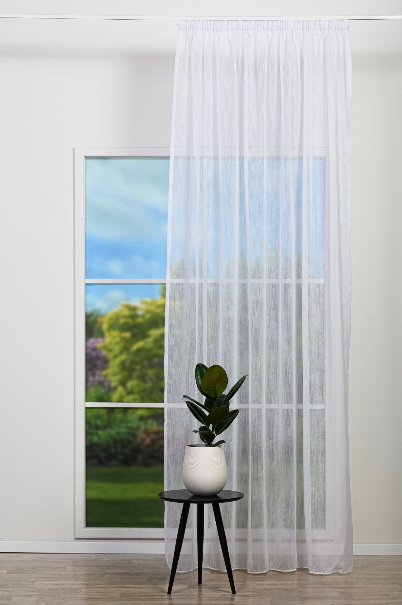 Perdea SENSO T01, albă, simplă, cu țesătură natur