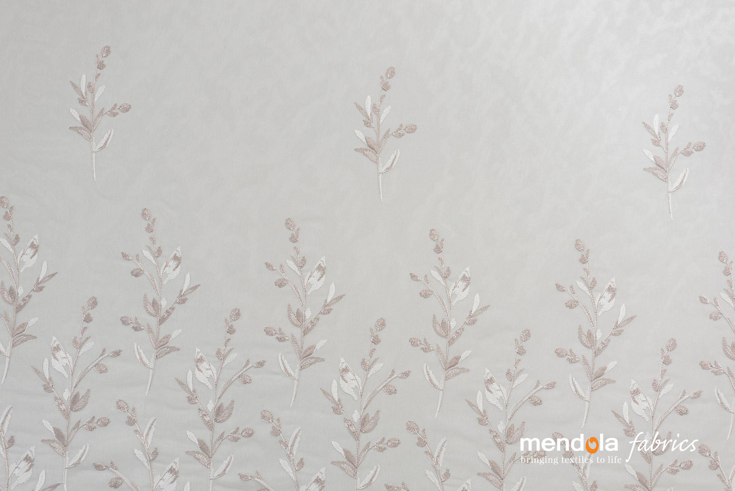 Perdea Venus P1015, gri, tull cu broderie model floral