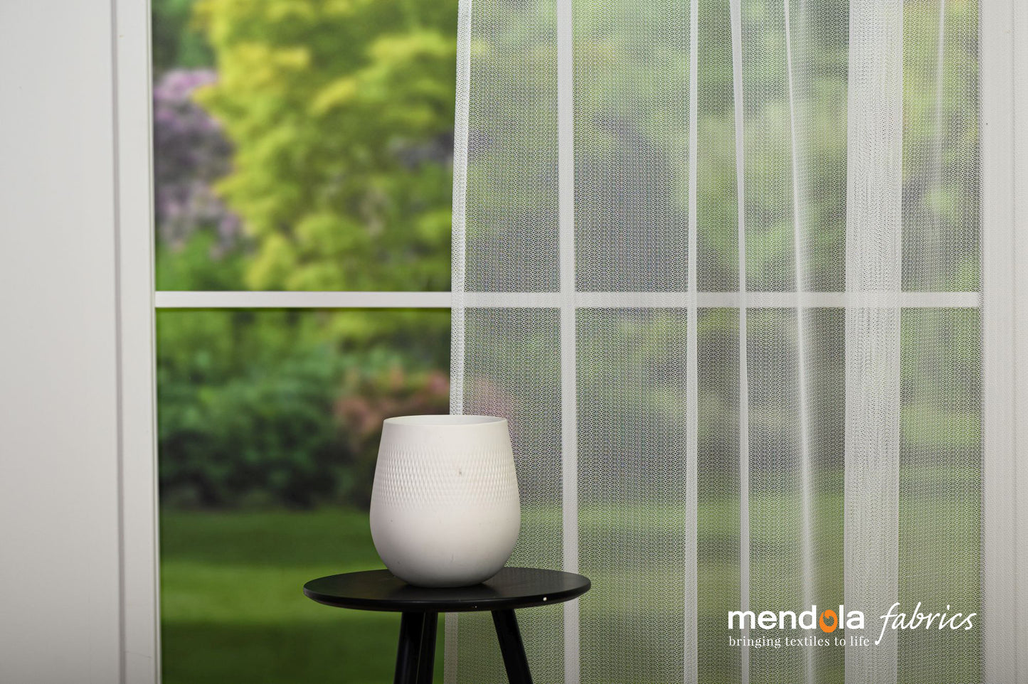 Perdea BOUQUET 01, albă, model geometric mărunt