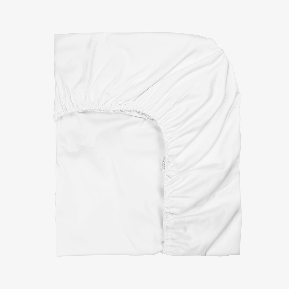 Cearsaf de pat cu elastic SATEEN ALB 160/200/25 cm 100% bumbac satinat