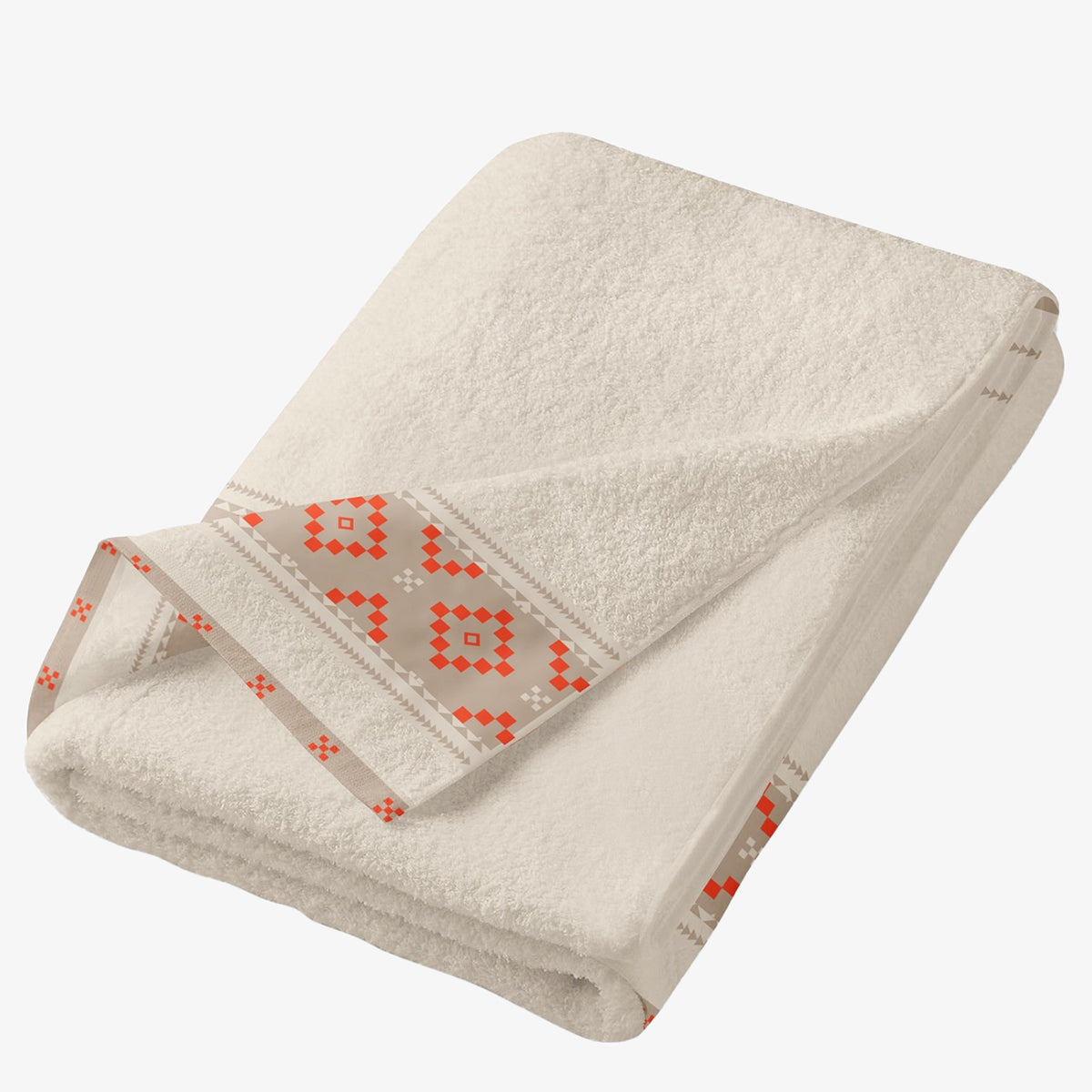 Bath towel FOLKLORE ECRU 100% micro cotton 70/140 cm