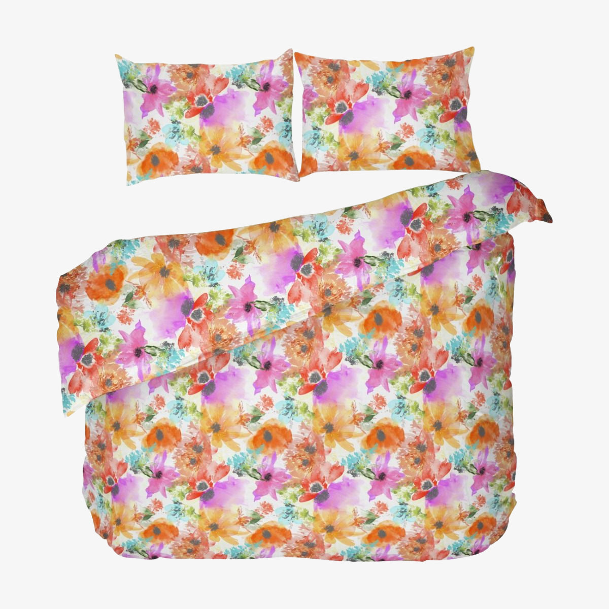 Lenjerie de pat dublu fara cearsaf de pat SUMMER 2, 100% bumbac ranforce, 3 piese