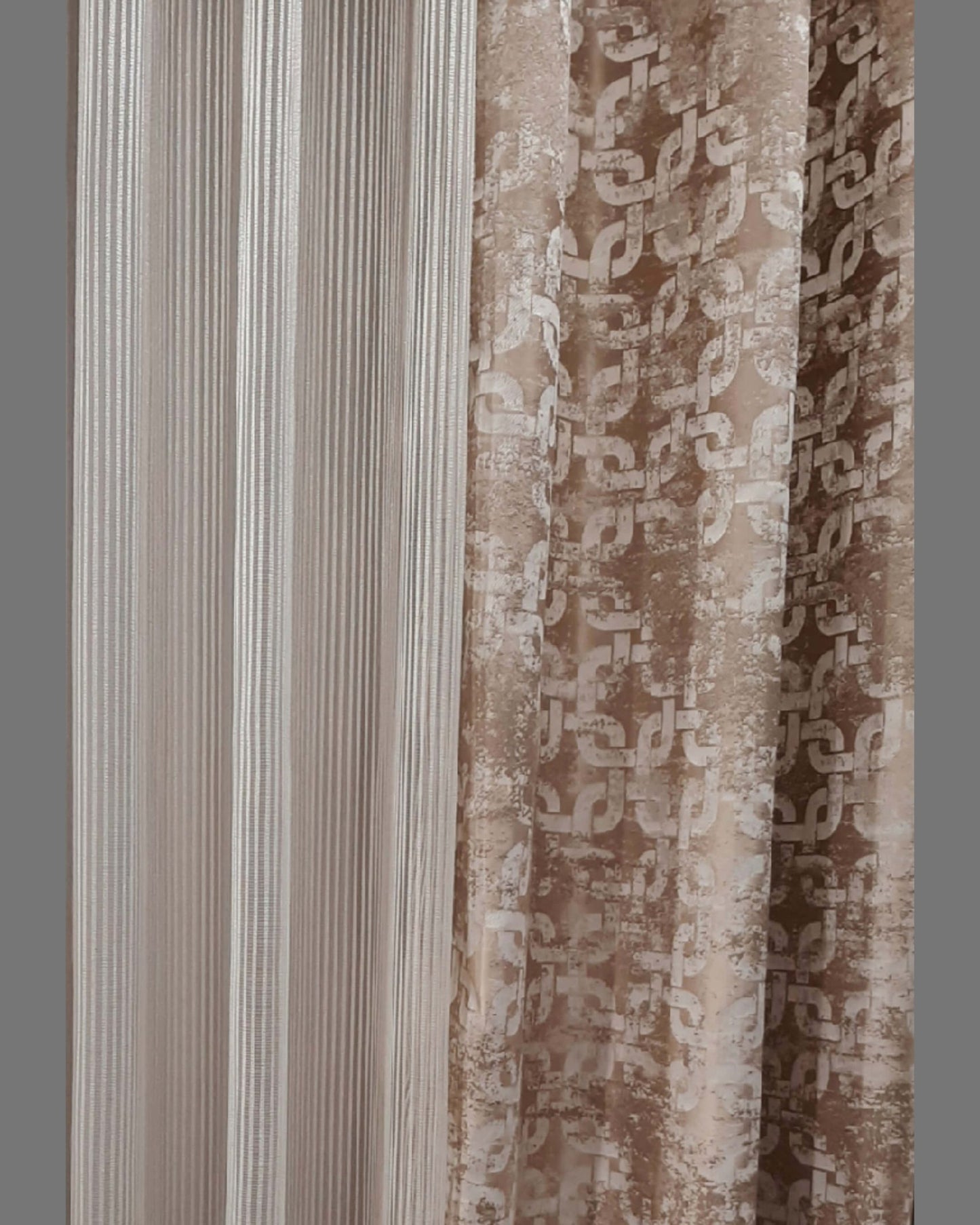 Draperie 21049 V-602, tafta cu mătase, crem, alb, ivoire