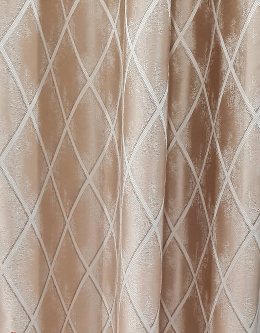 Draperie 21061 V-602, tafta, cu model texturat țesut, în nuanțele crem și alb