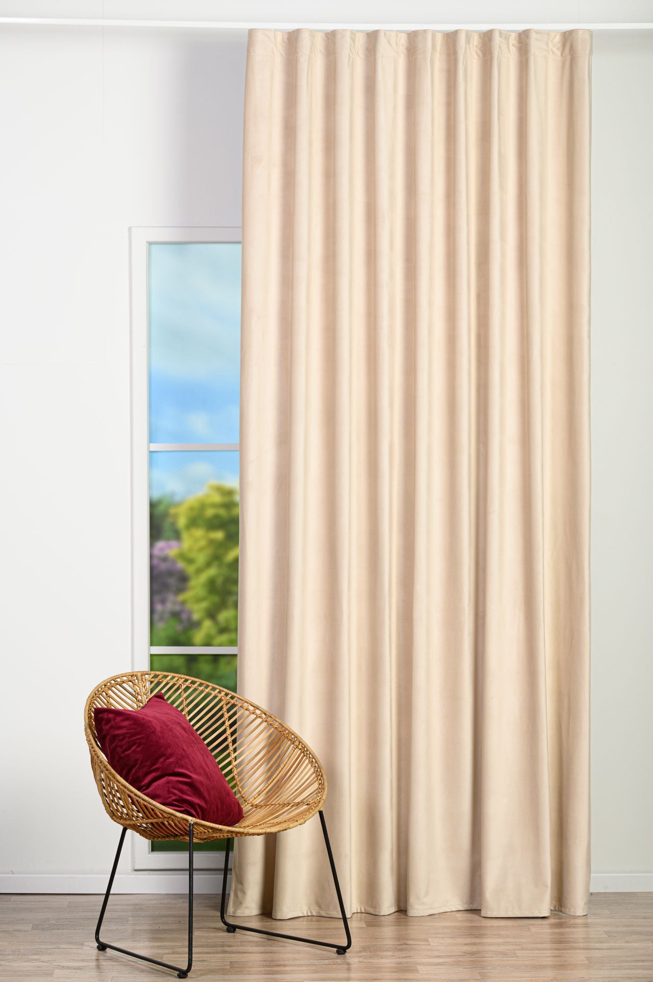 Draperie catifea CASTELLANO 01, crem, uni