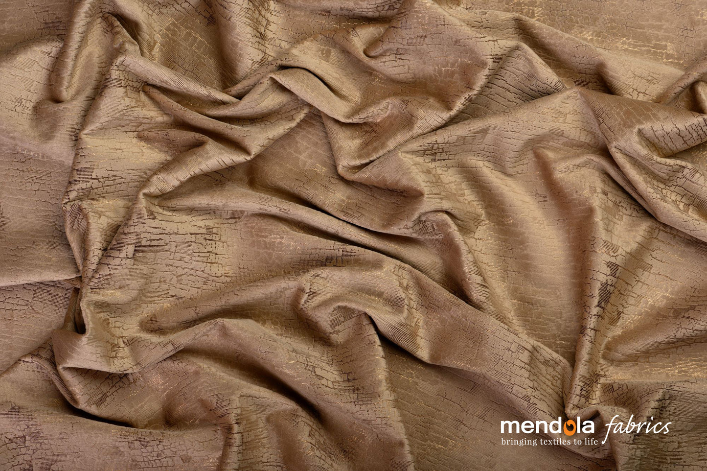 Drapery FELIZ 02, velvet, cream, abstract pattern