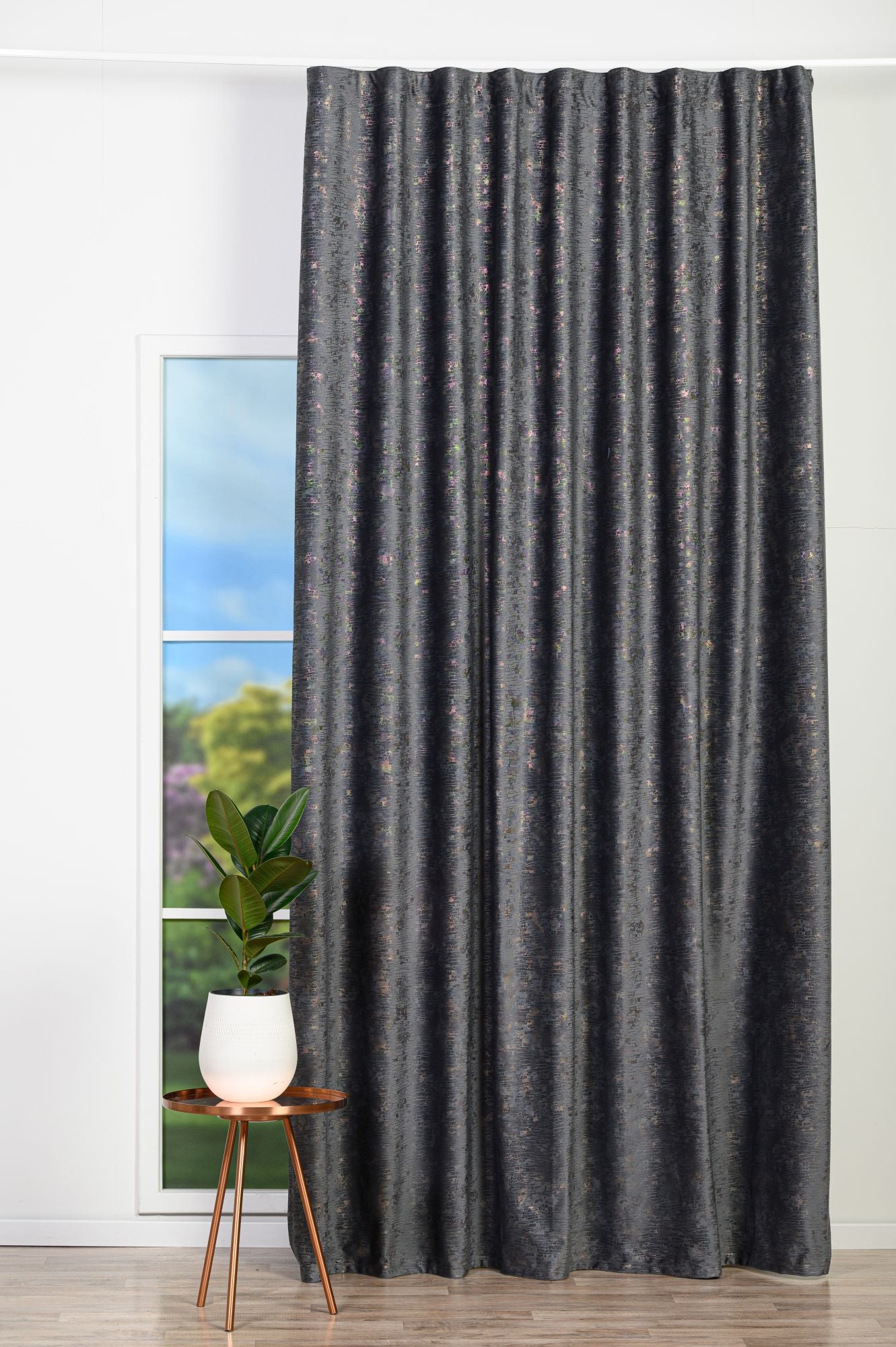 Draperie FELIZ 20, catifea, gri, model abstract