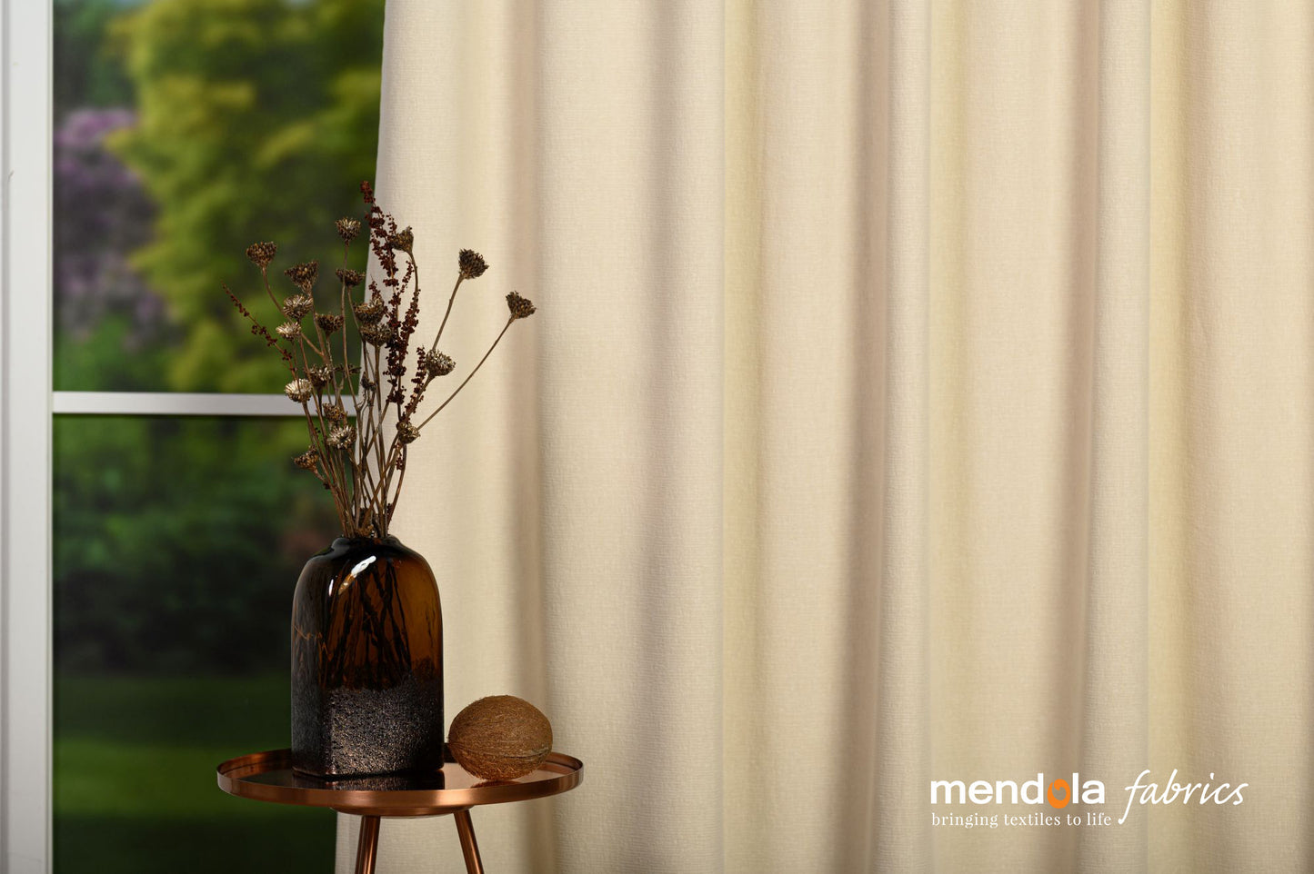 Draperie NAVARRO 13, crem, țesătură tip chenille