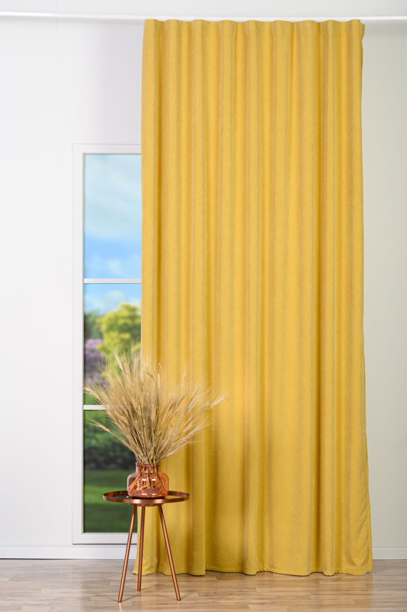 Draperie PONTE 01, muștar, țesătură tip chenille