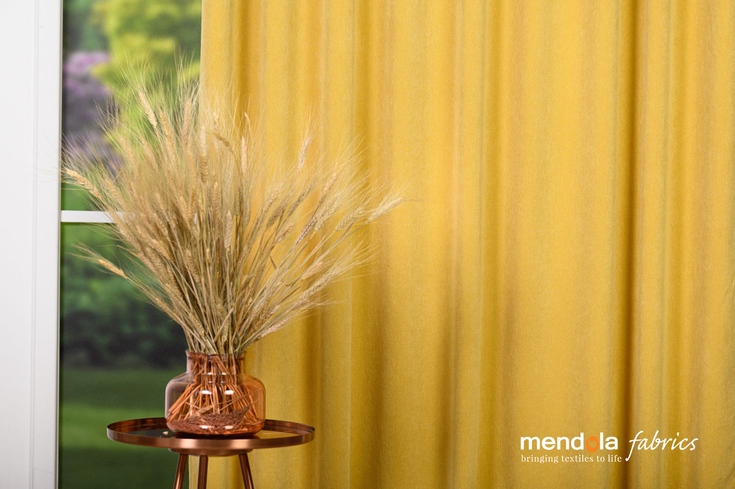 Draperie PONTE 01, muștar, țesătură tip chenille