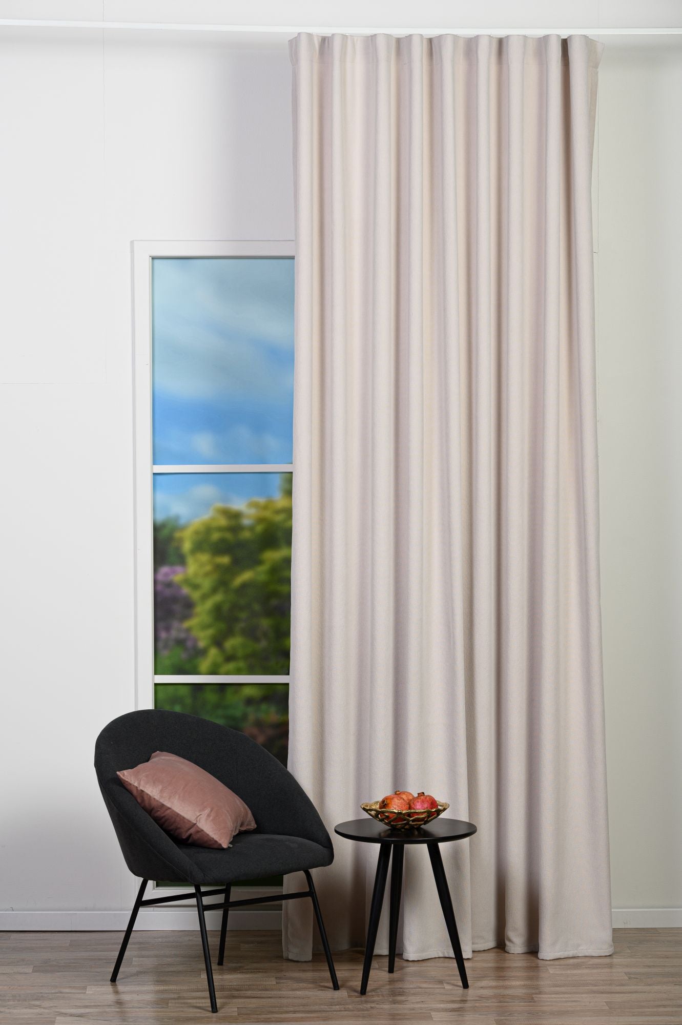 Draperie PONTE 17, crem, țesătură tip chenille