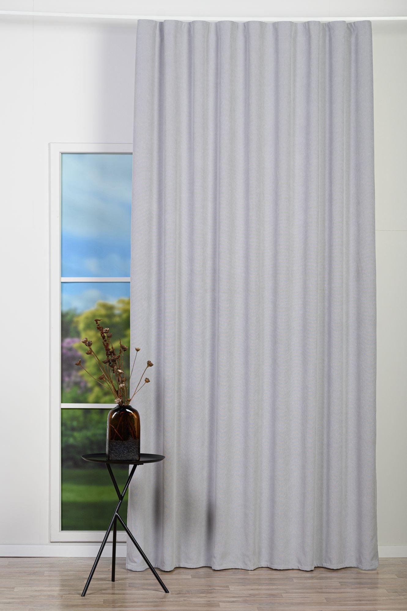 Draperie PONTE 23, gri deschis, țesătură tip chenille