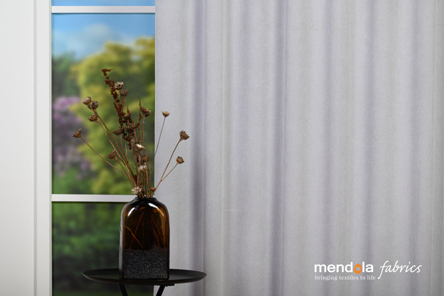 Draperie PONTE 23, gri deschis, țesătură tip chenille