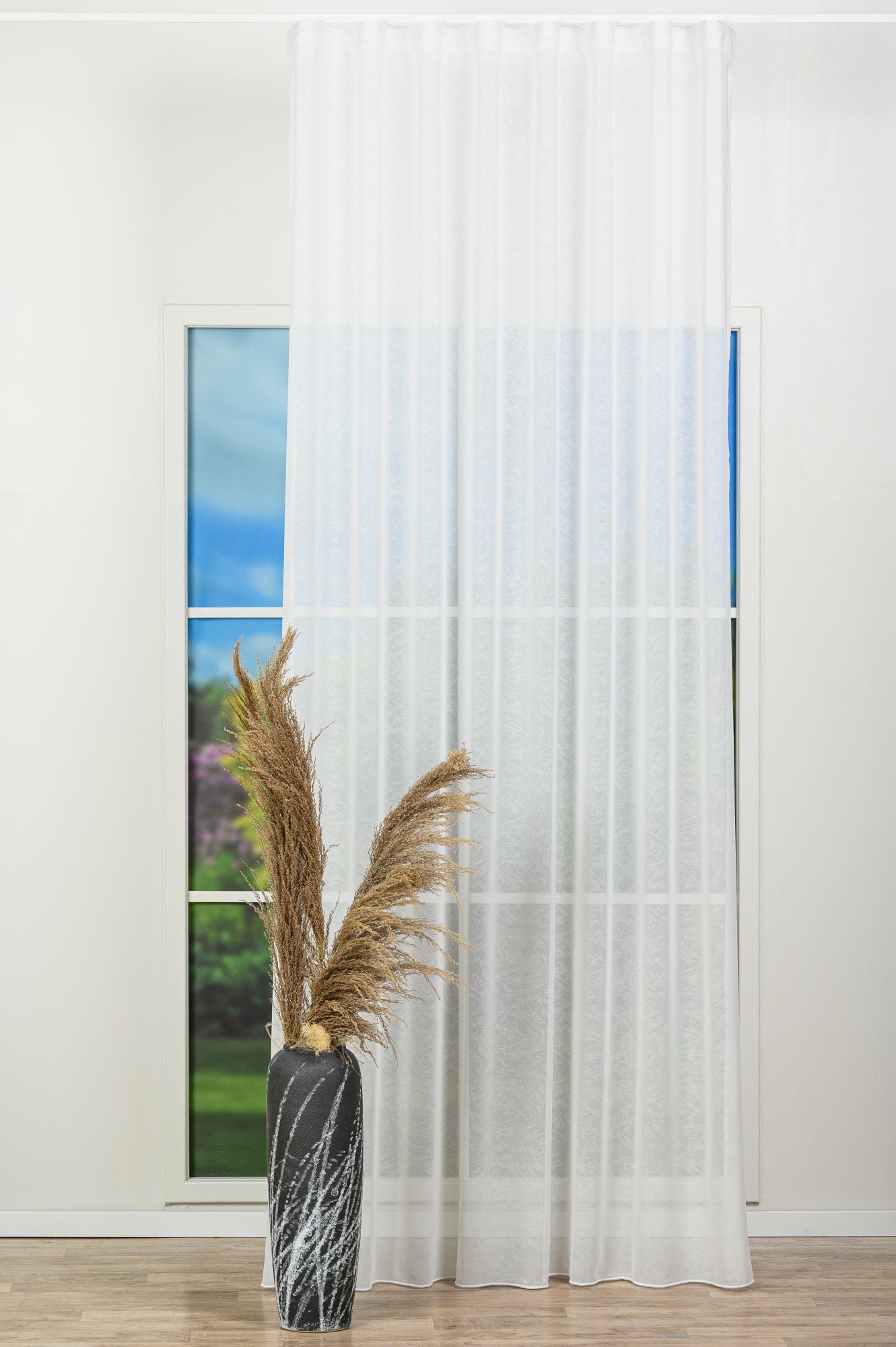 Curtain Praia 01, white, simple, plain, transparent