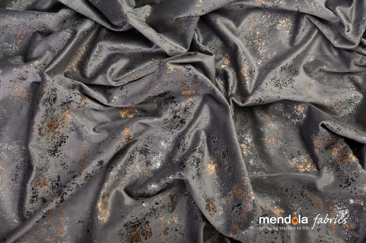 Draperie SIERRA 24, gri, catifea cu model mineral