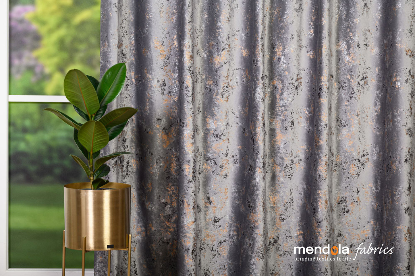 Draperie SIERRA 24, gri, catifea cu model mineral