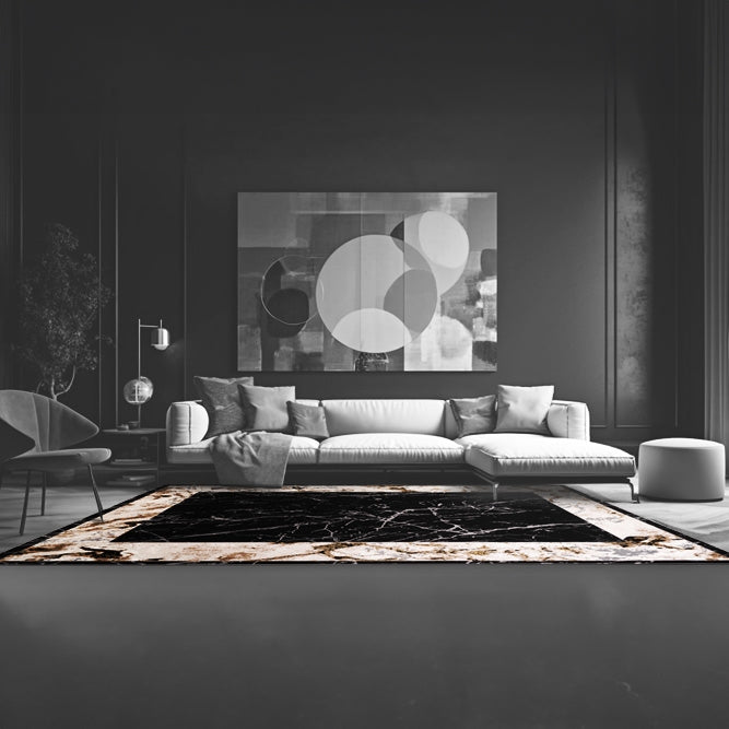 Carpet BOMBAI Modern Black//Beige Marble