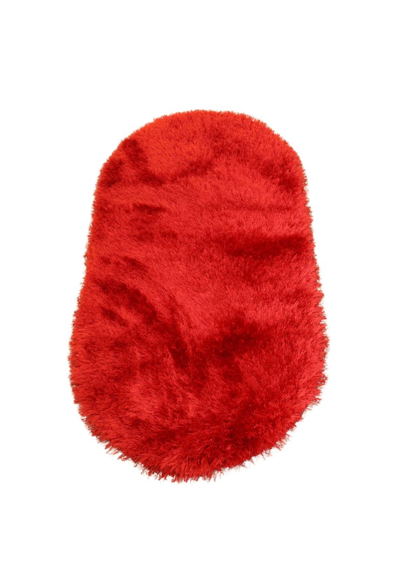 Gant rug, long pile, 60 x 150 cm, oval, red