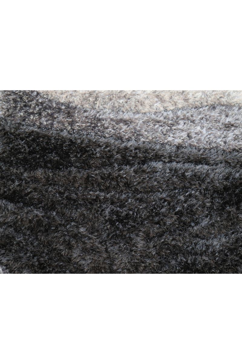 Covor Lodos, model 3D, fir lung, 80 x 150 cm, ivoire / gri perlat / gri antracit