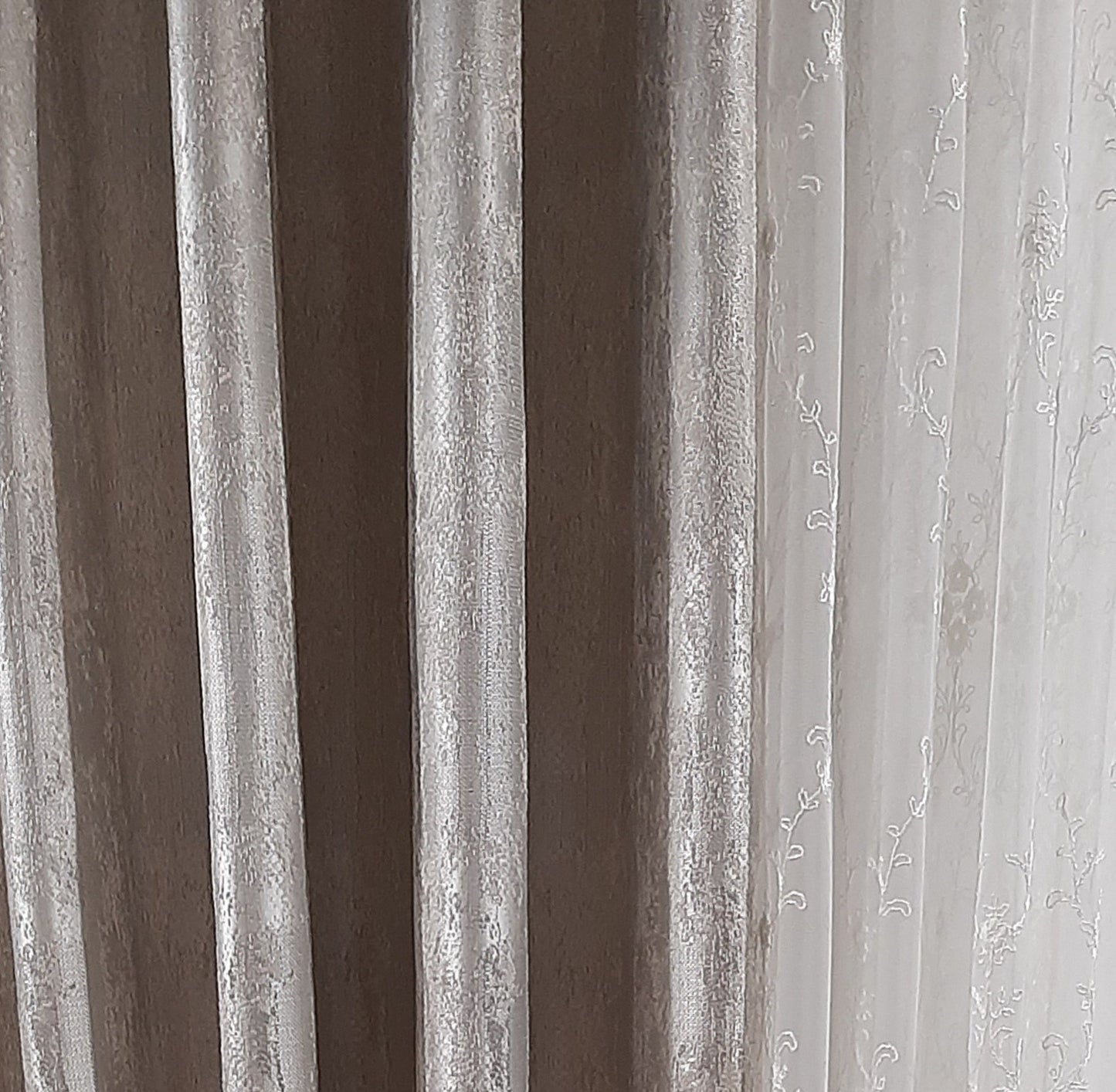 Draperie 32473/08, mătase și PES, gri perlat