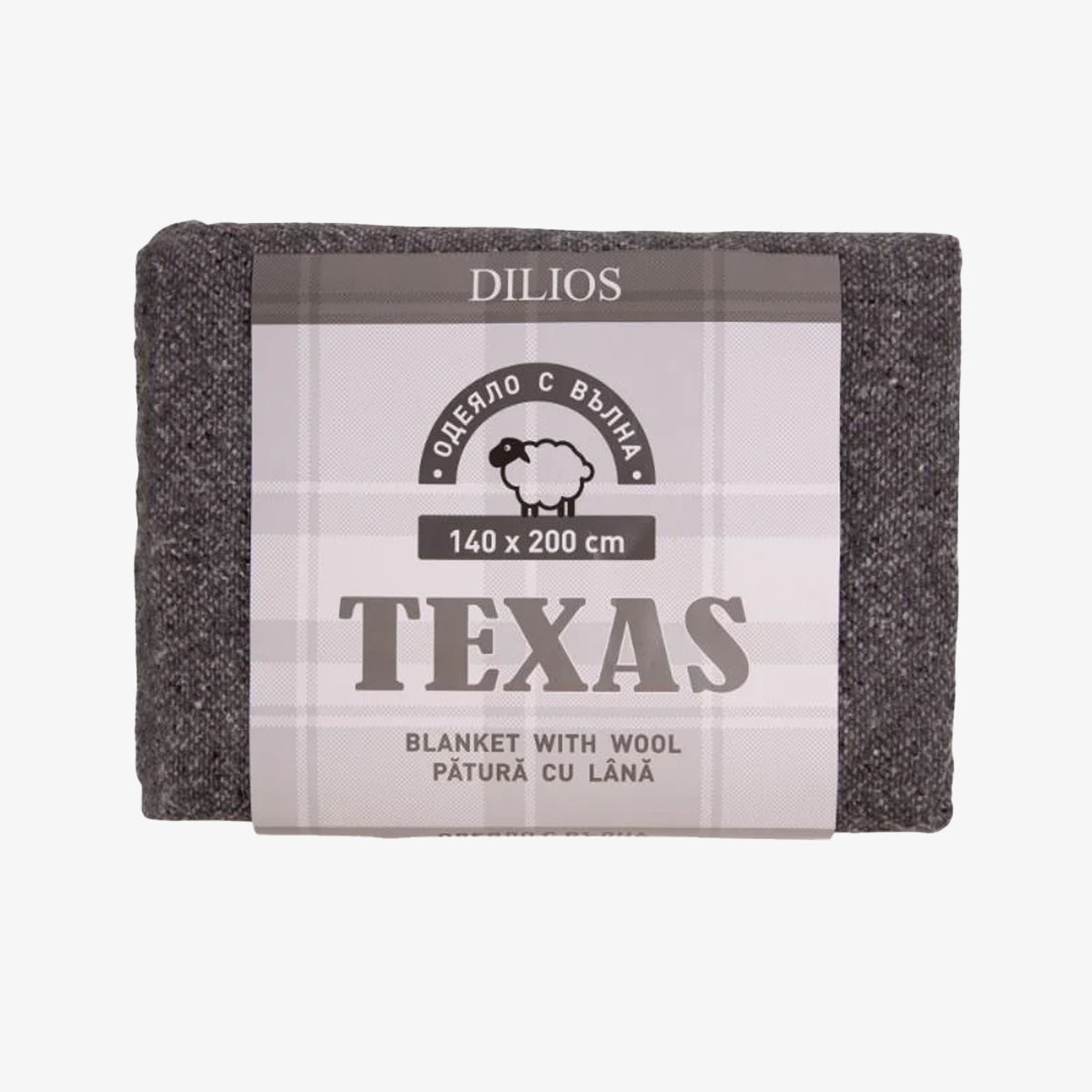 Patura cu lana TEXAS GRI 140/200 cm