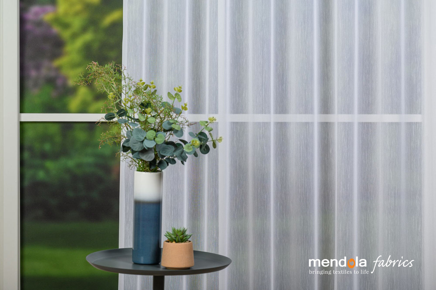 Curtain Venise 01, white, transparent, with vertical stripes