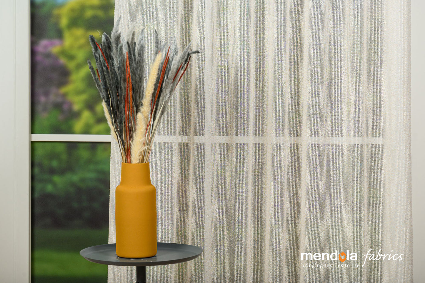 Curtain Akante 02, cream, plain, with natural fabric