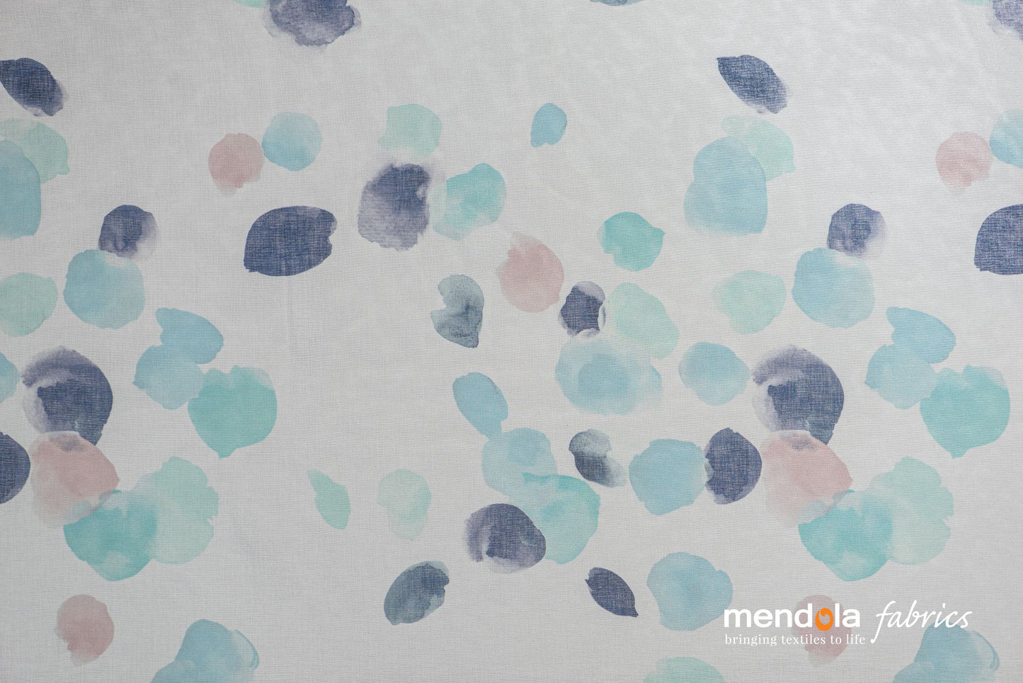 Dessi C1 curtain, blue, with multi-colored polka dots