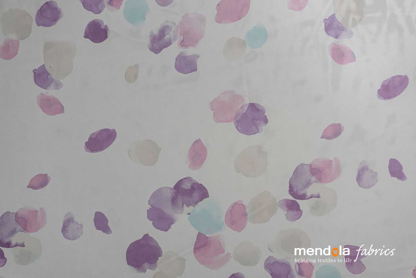 Dessi V4 curtain, purple, with multi-colored polka dots