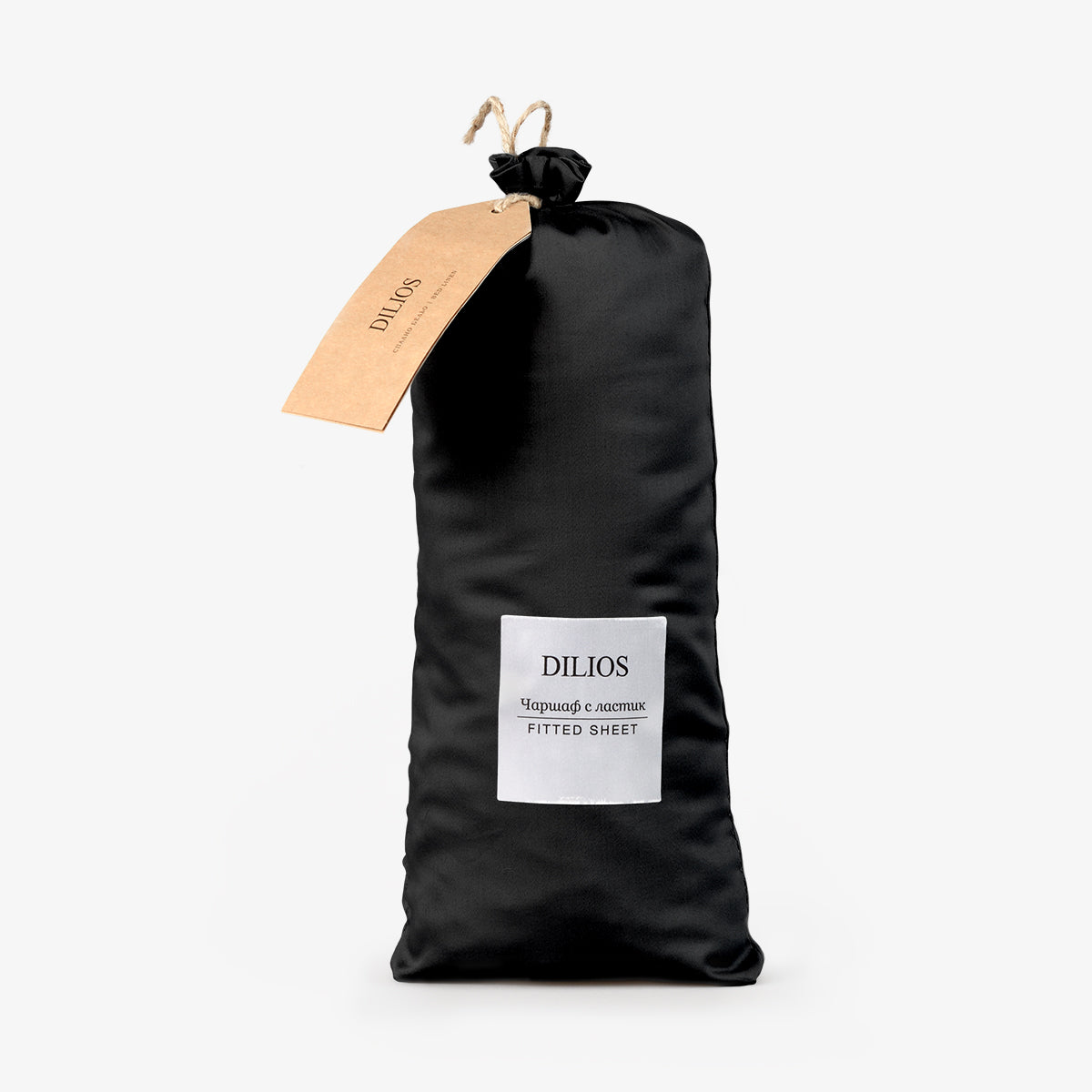 Cearsaf de pat cu elastic SATEEN NEGRU 140/200/25 cm 100% bumbac satinat