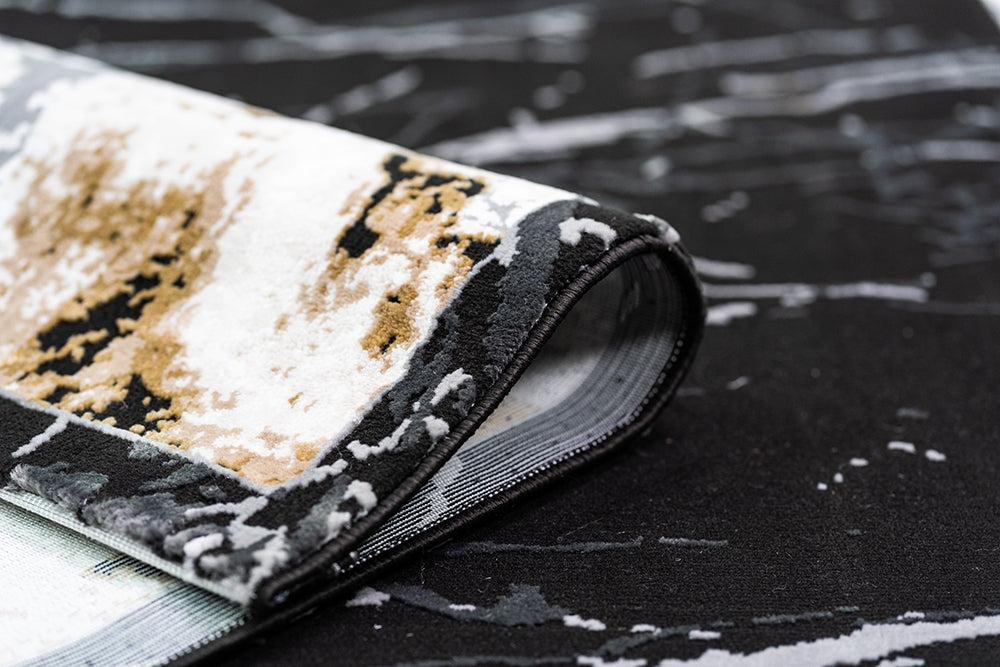 Carpet BOMBAI Modern Black//Beige Marble