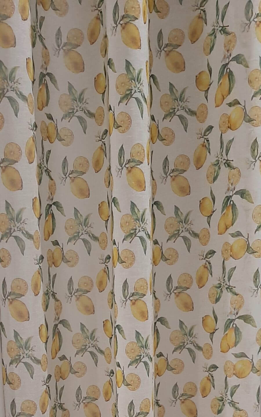 Perdea 632 CVK2858/03, din in natural, albă, cu imprimeu multicolor Lemonade