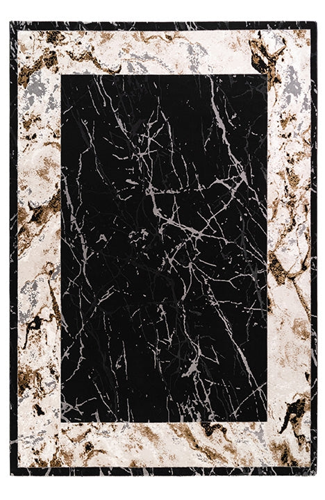 Carpet BOMBAI Modern Black//Beige Marble