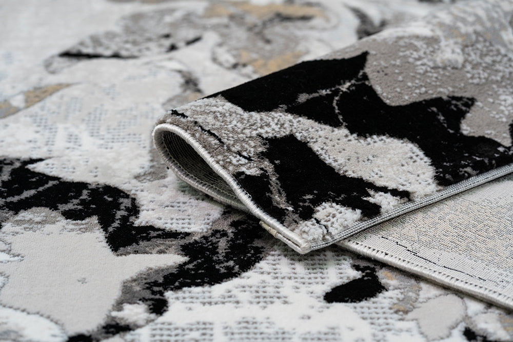 Carpet BOMBAI Floral Print Taupe/Gold