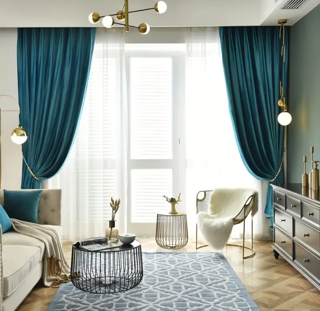 Velvet 809 drapery, turquoise, silk