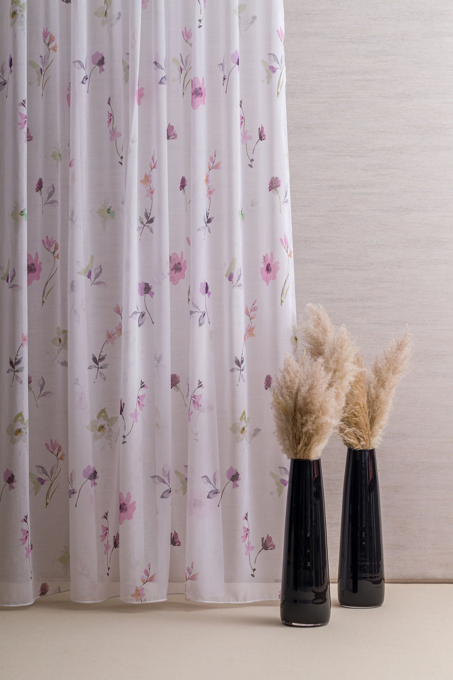 Perdea Bluebell, in, alb cu imprimeu floral