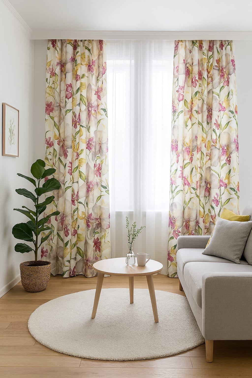 Draperie DG 800/01 dimout, cu model floral