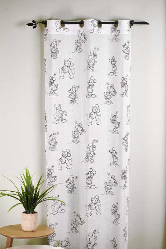 Perdea Dolce New Mickey, in, model imprimat, mat, cu Minni și Mickey Mouse