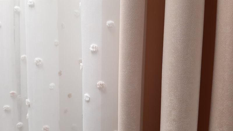 Draperie 15330/174, in, roz, model patinat, cu două fețe