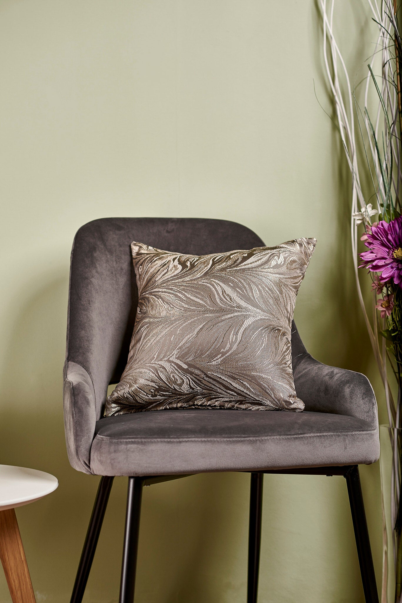 Față pernă 1801 – Husă pernă decorativă 40×40, tafta texturată, auriu, gri sidefat, bej