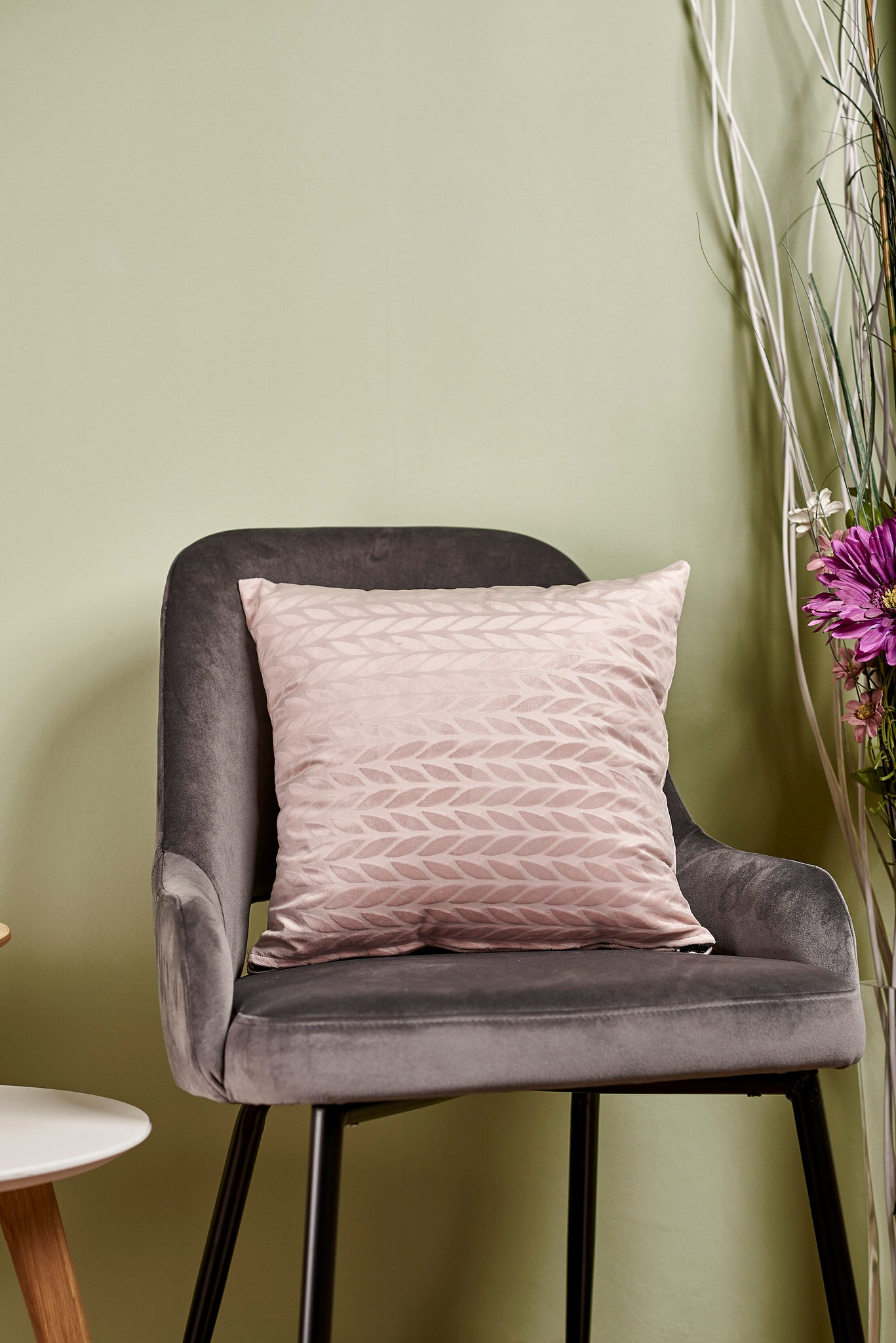 Față pernă Catifea – Husă pernă decorativă 40×40, tafta texturată, roz pudră