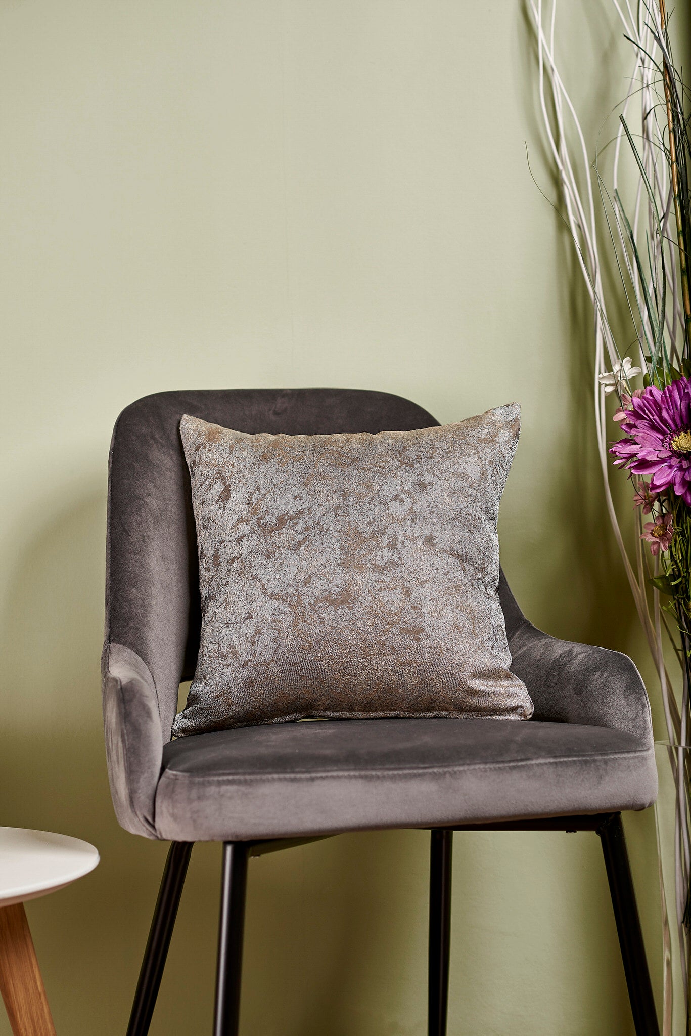 Față pernă Essenza 05 – Husă pernă decorativă 40×40, tafta texturată, bej, auriu, bleu sidefat