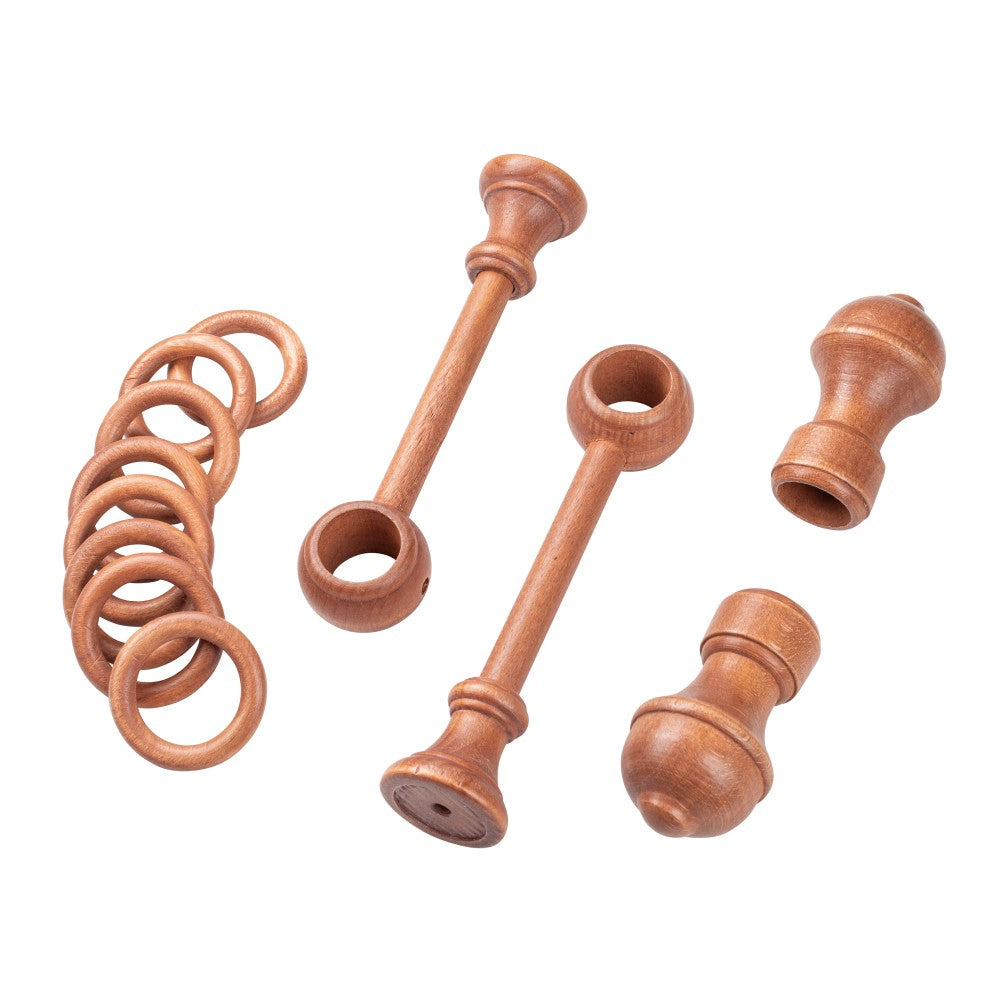 Galerie simpla lemn masiv Ares, consola standard, nuanta cires, 360 cm - KIT COMPLET