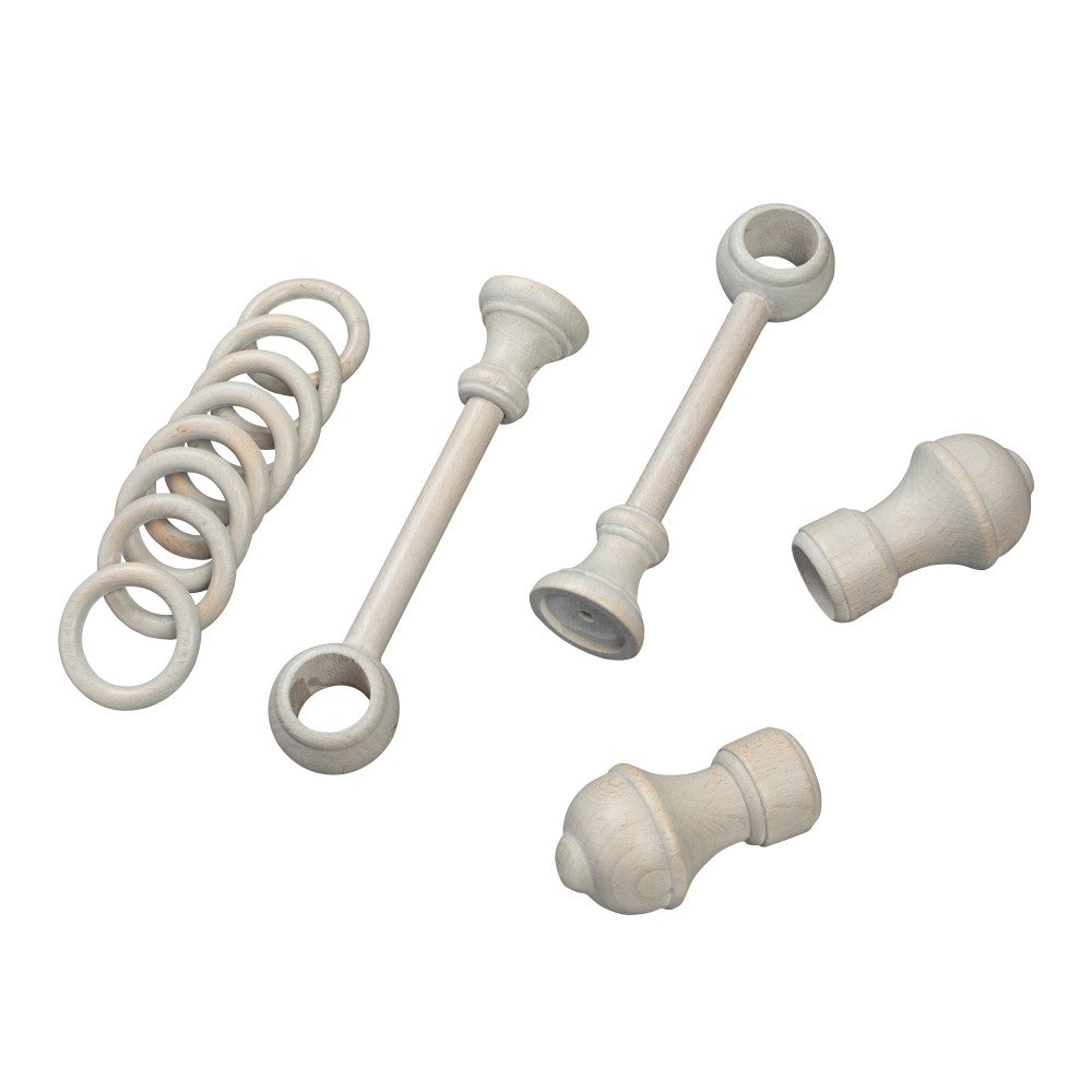 Galerie simpla lemn masiv Ares, consola standard, nuanta gri-antic, 320 cm - KIT COMPLET