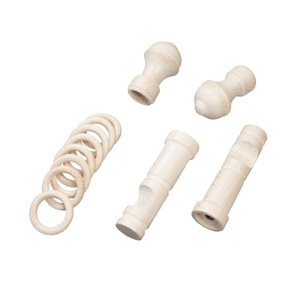 Galerie simpla lemn masiv Ares, consola moderna, nuanta alb-antic, 220 cm - KIT COMPLET