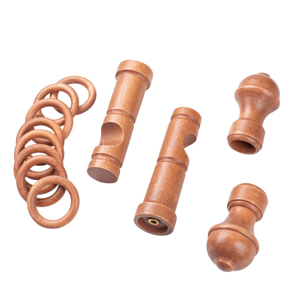 Galerie simpla lemn masiv Ares, consola moderna, nuanta cires, 400 cm - KIT COMPLET