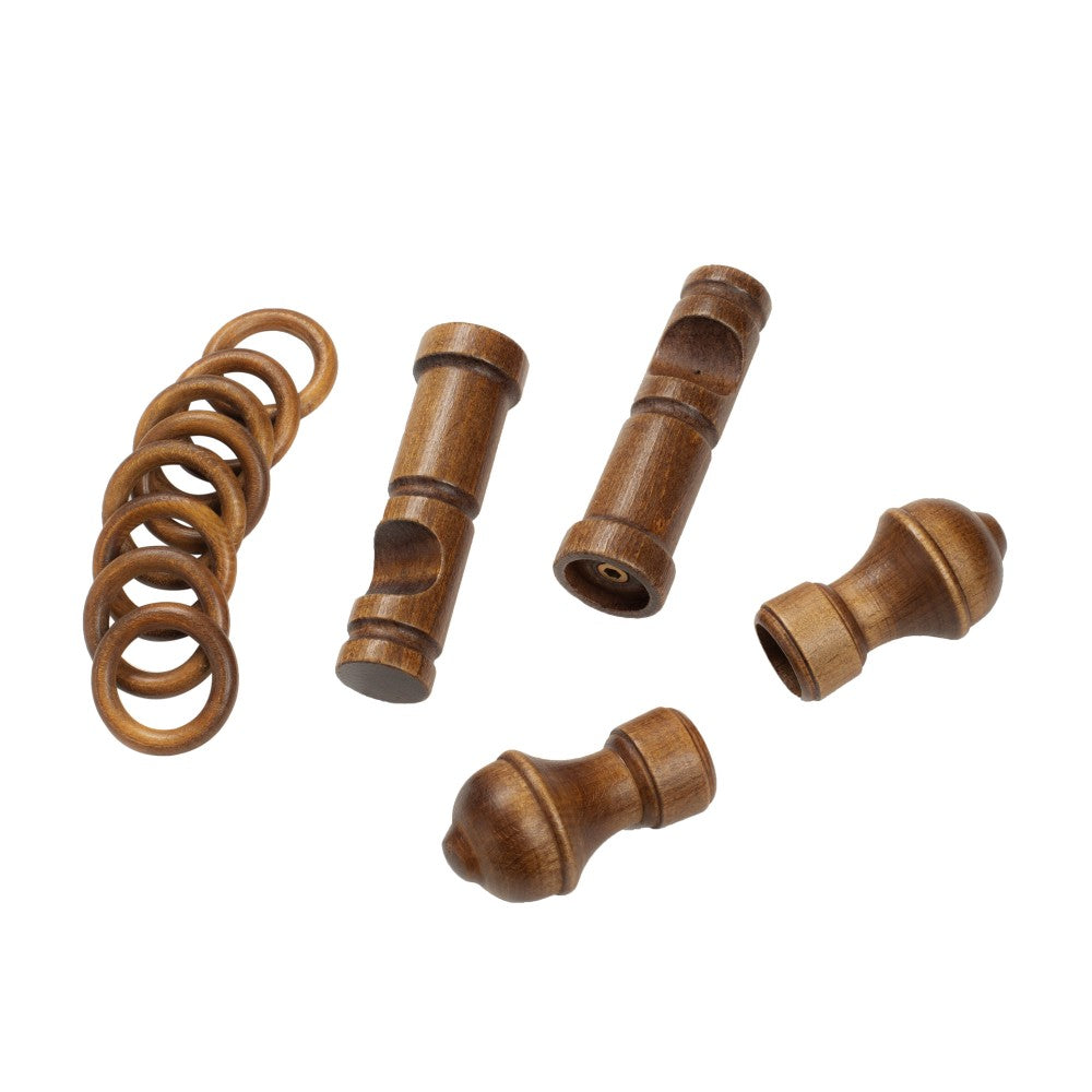 Galerie simpla lemn masiv Ares, consola moderna, nuanta nuc, 300 cm - KIT COMPLET